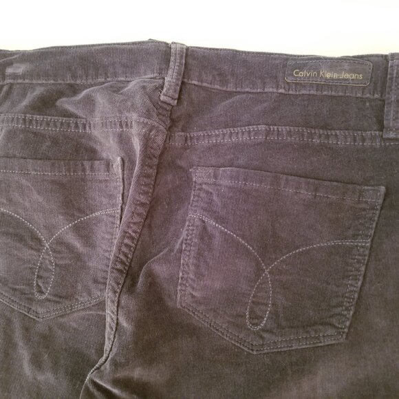 Calvin Klein Corduroy Deep Blue Green Jeans Straight Ladies Size 10 - Picture 8 of 8